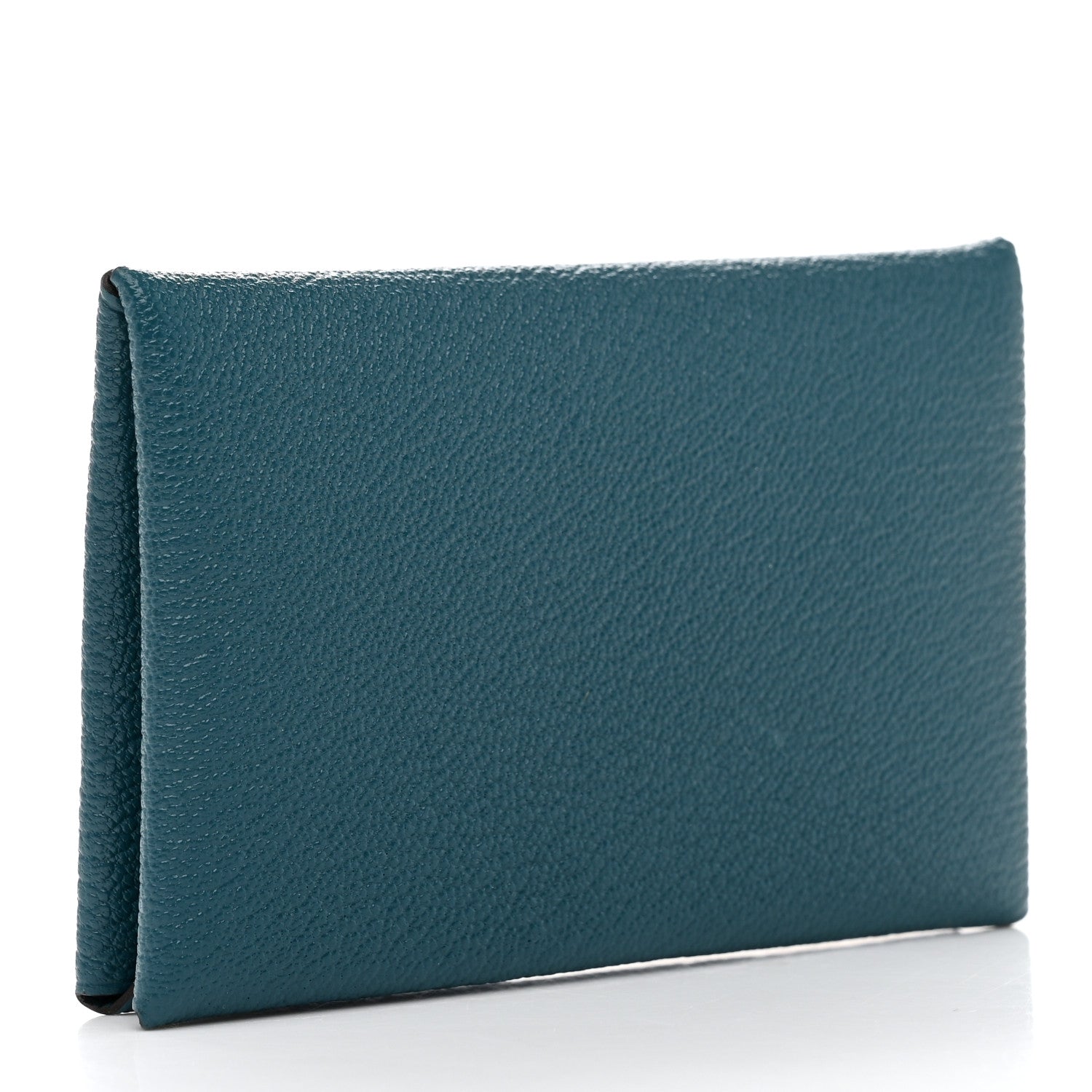 Hermes Chevre Mysore Calvi Card Case Vert Bosphore 3 of 8