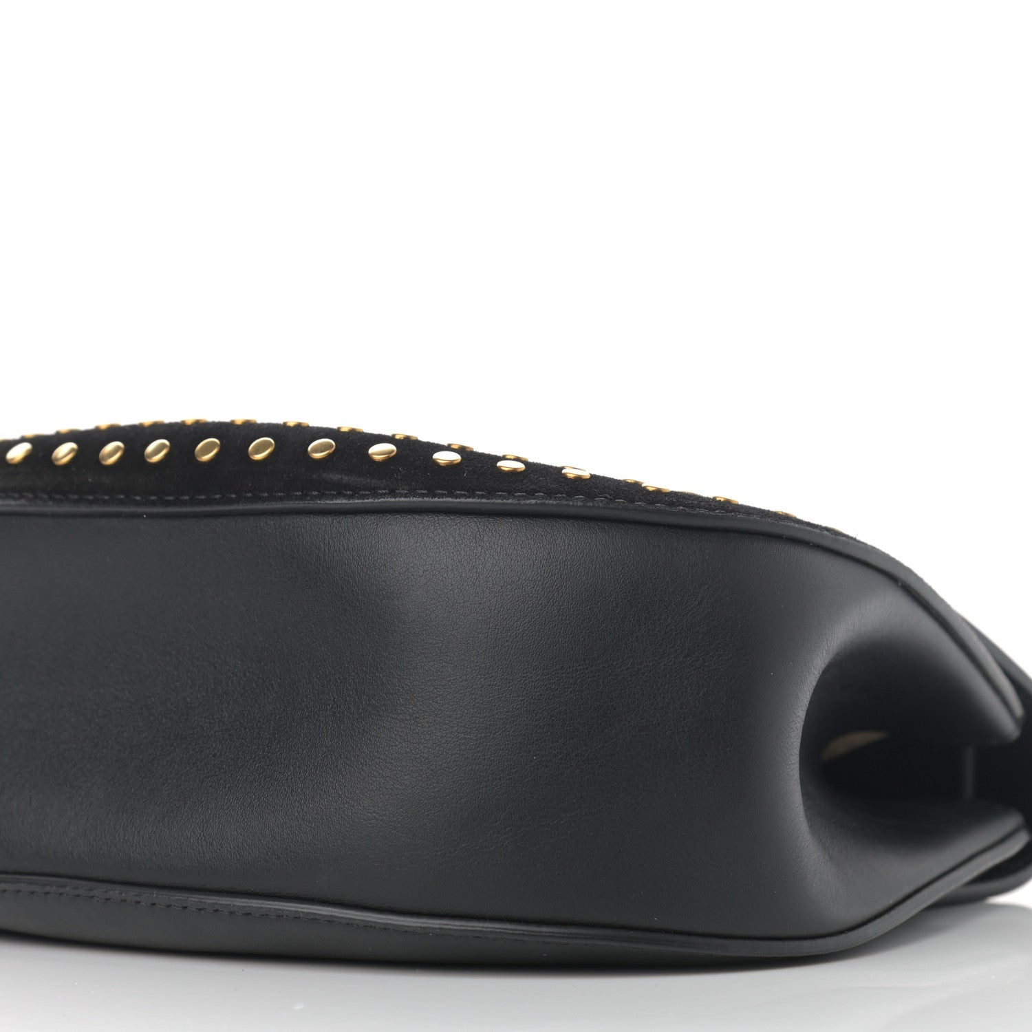 Chloe Suede Smooth Calfskin Studded Drew Shoulder Bag Black 10 of 11