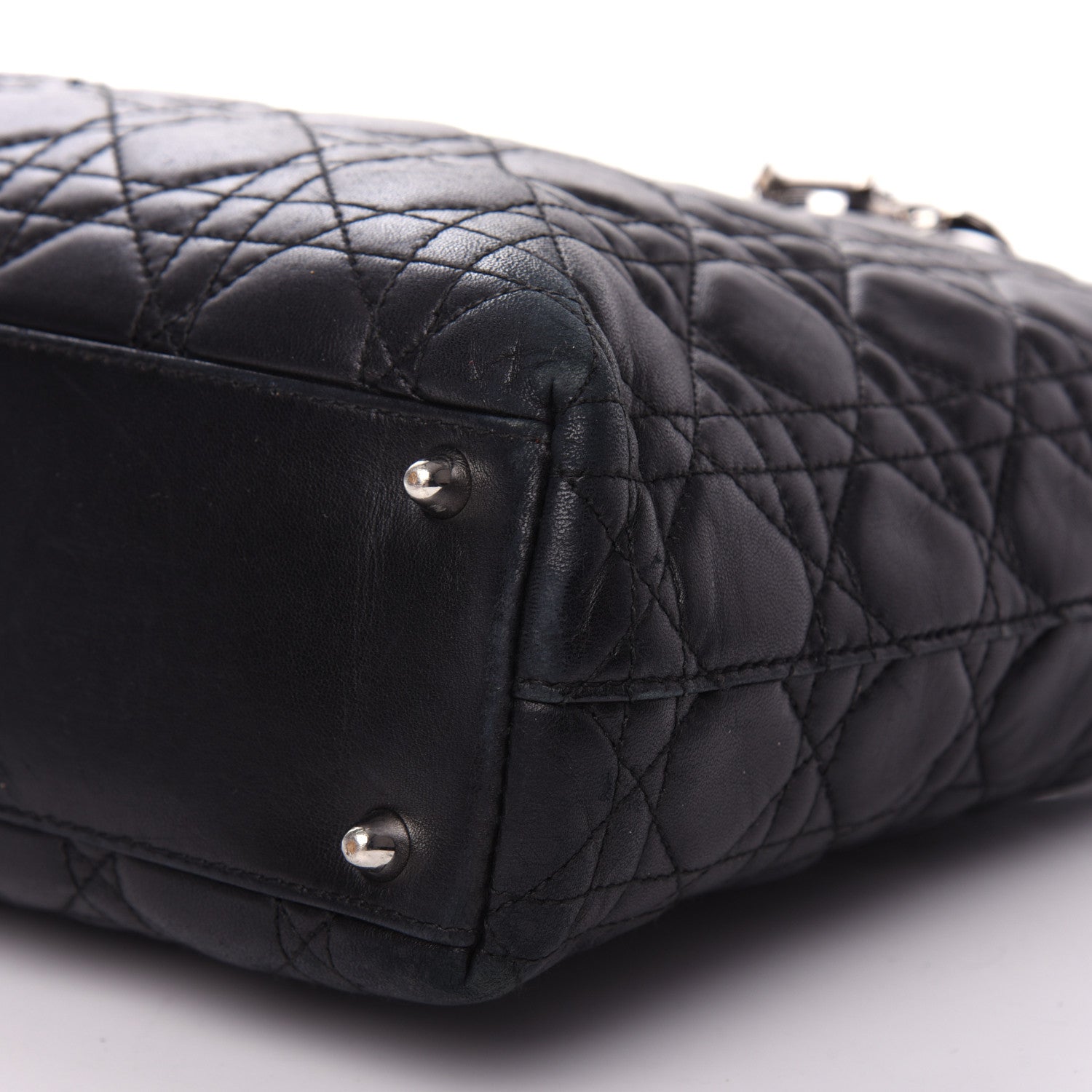 Christian Dior Lambskin Cannage Large Lady Dior Shopper Tote Black 9 of 11