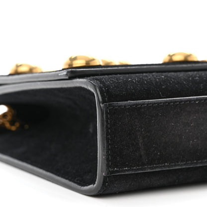 Saint Laurent Suede Studded Medium Classic Monogram Kate Satchel Black 9 of 10