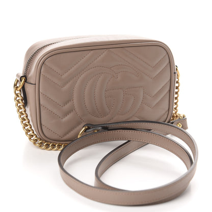 Gucci Calfskin Matelasse Mini GG Marmont Chain Shoulder Bag Porcelain Rose 3 of 11