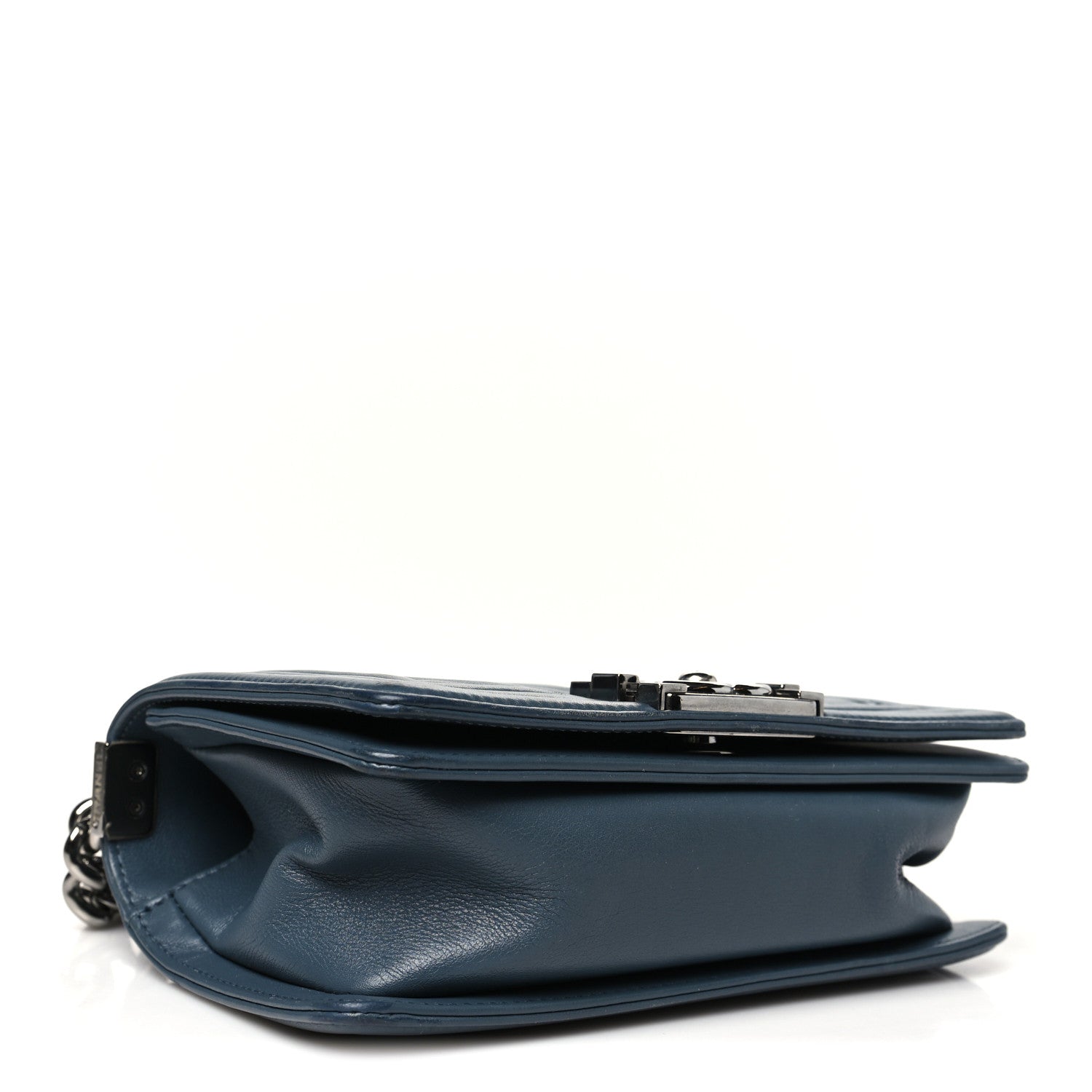 Chanel Calfskin Chevron Quilted Small Boy Flap Blue 4 of 10