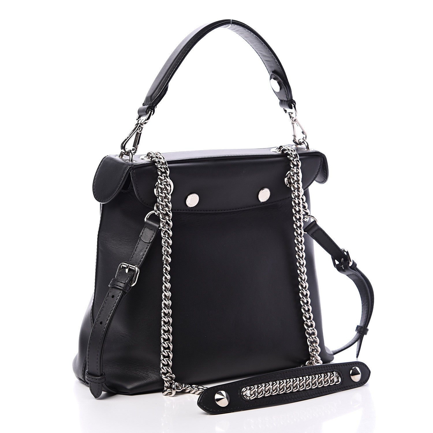 Fendi Vitello Century Opaco Large Back to School Backpack Black 2 of 9