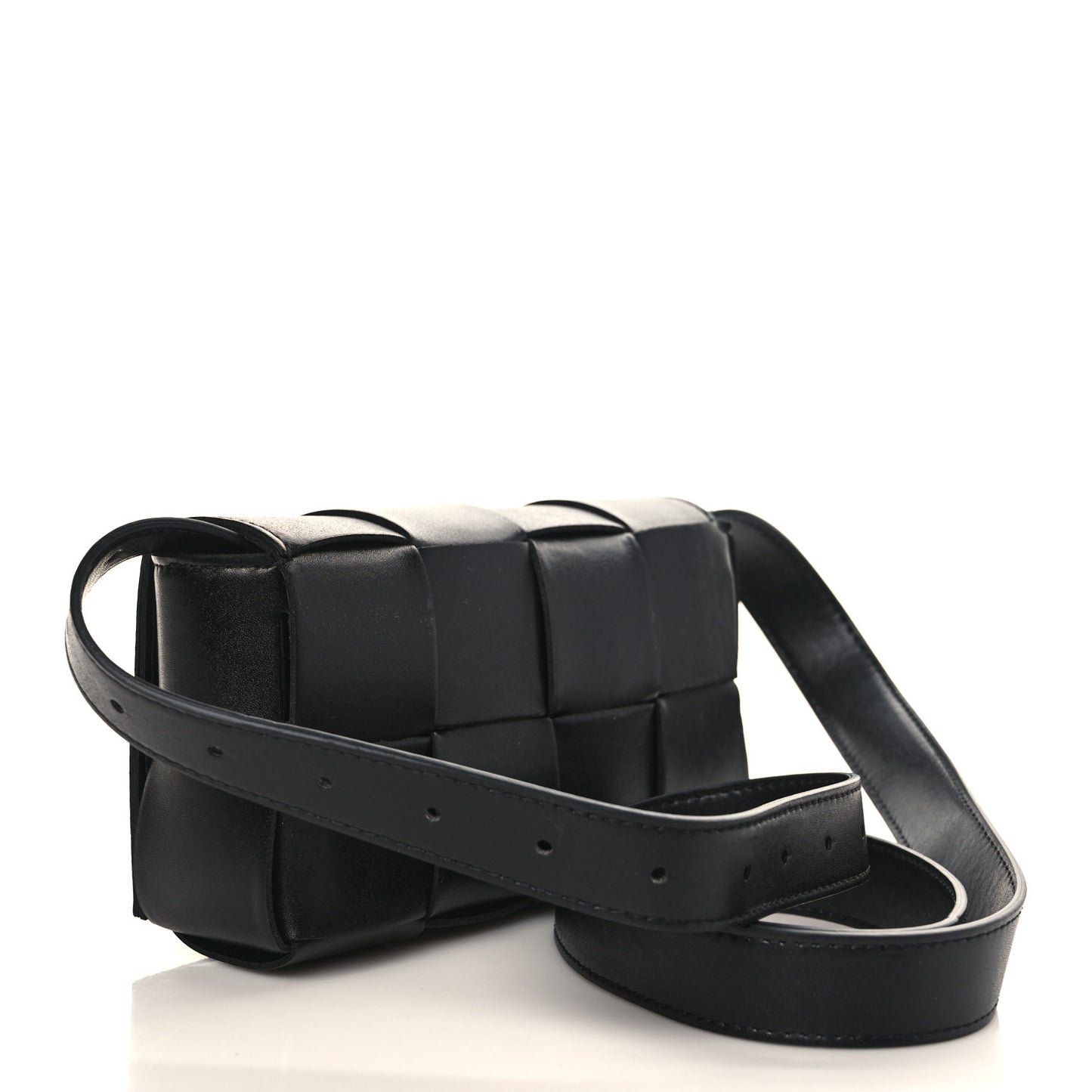 Nappa Maxi Intreccio The Belt Cassette Bag Black