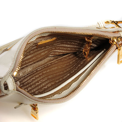 Prada Saffiano Vernice Crossbody Bag Bianco 5 of 10