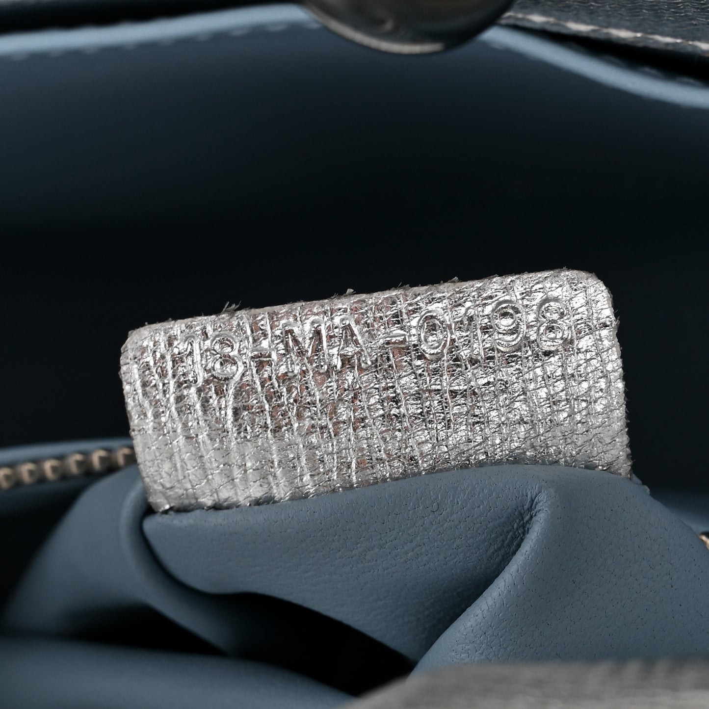 Metallic Grained Calfskin Cannage Small Lucky Badges My Lady Dior Silver