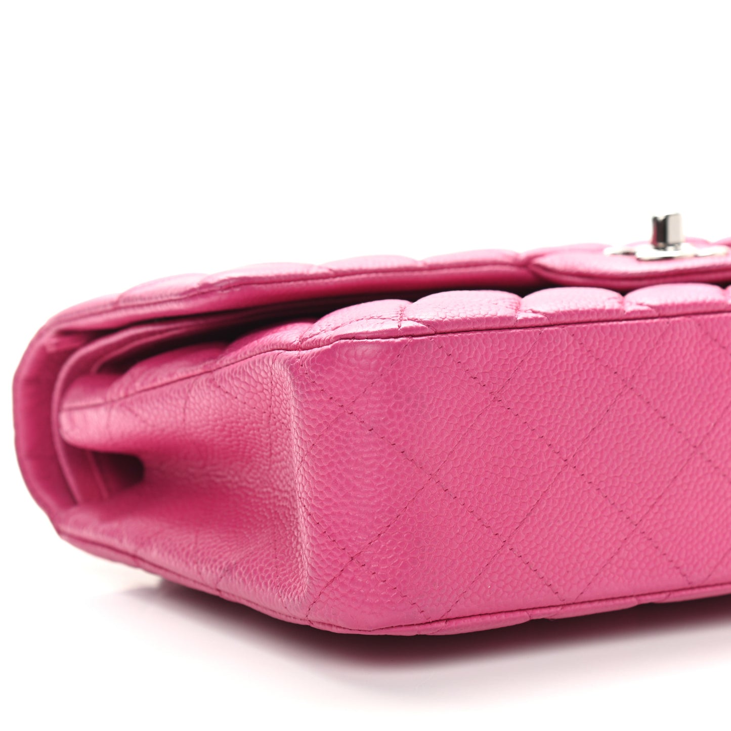 Caviar Quilted Medium Double Flap Dark Pink