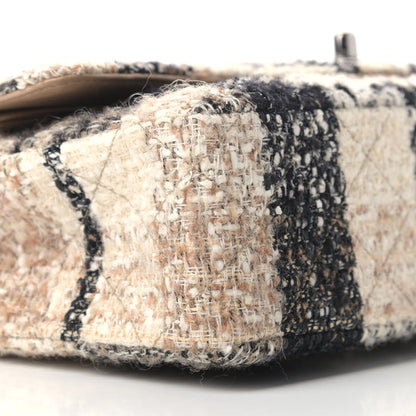 Chanel Tweed Quilted Medium Double Flap Beige White Black 8 of 12