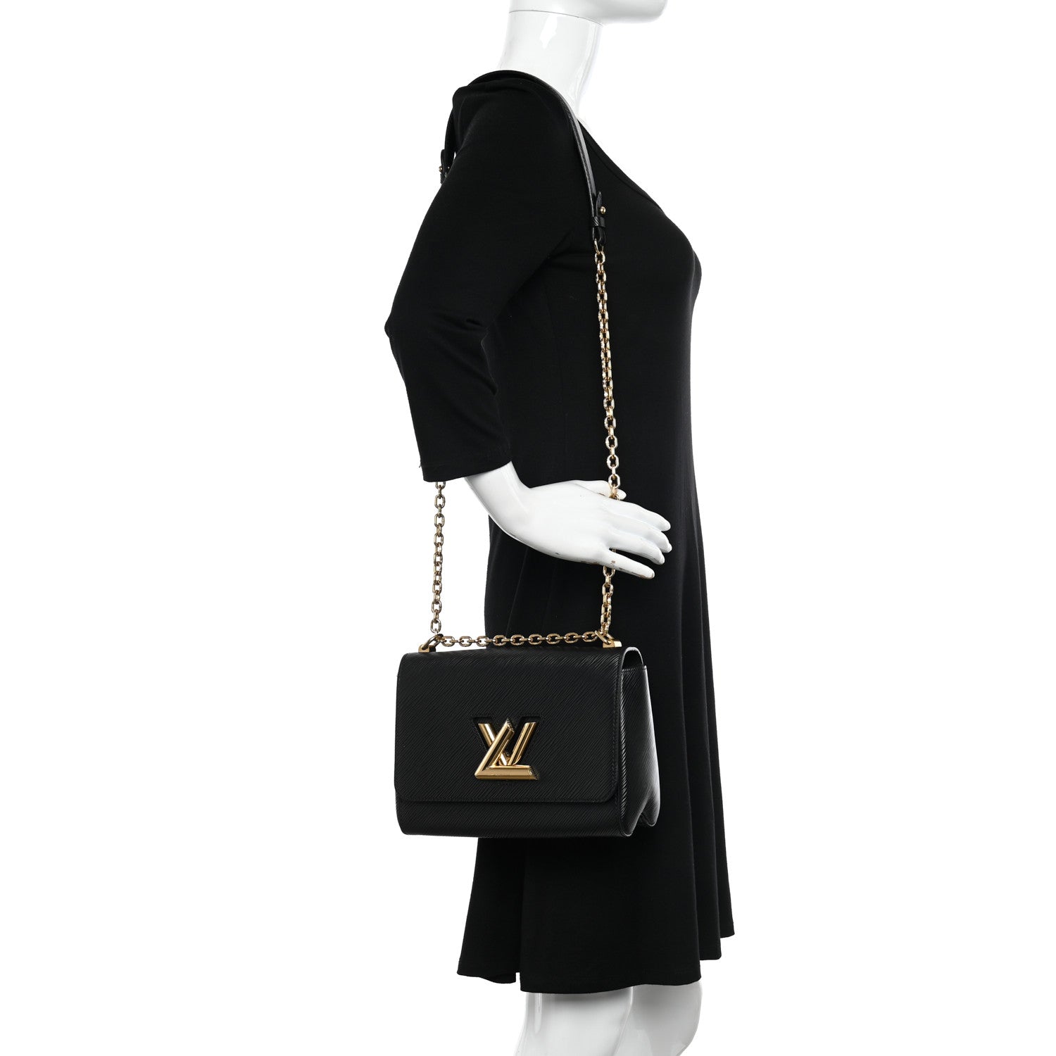 Louis Vuitton Epi Twist Shoulder Bag MM Black 2 of 9