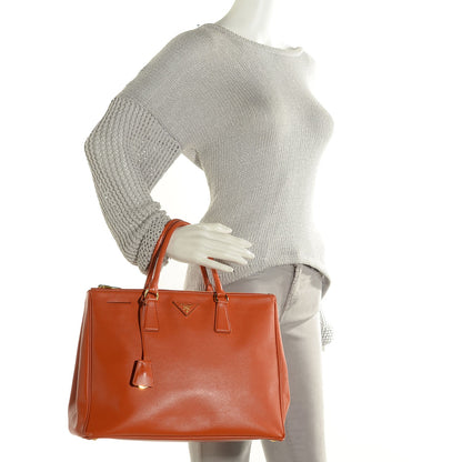 Prada Saffiano Large Galleria Double Zip Tote Papaya 2 of 11
