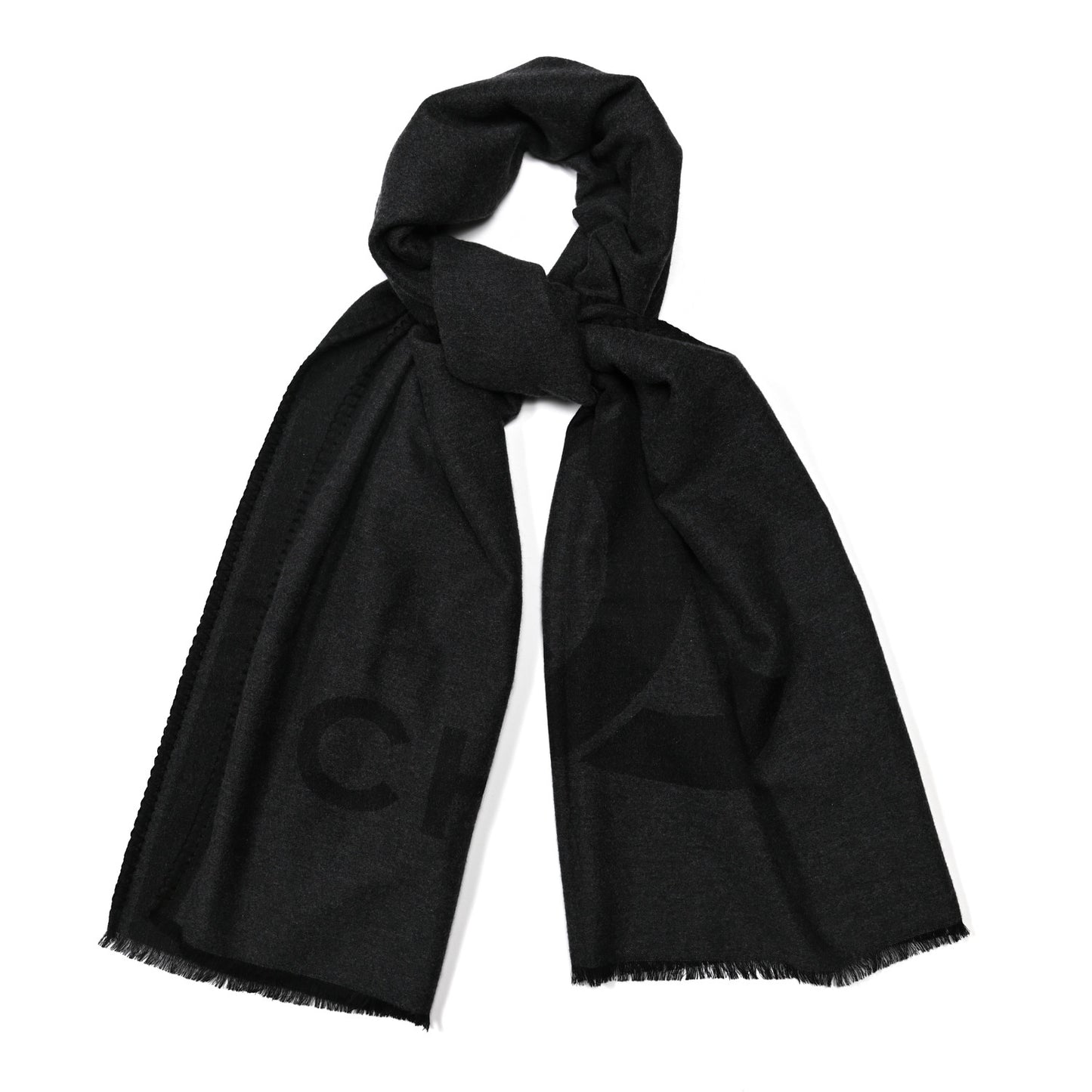 Cashmere CC Logo Stole Black