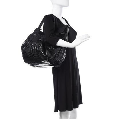 Chanel Vinyl Large Stretch Spirit Cabas Black 2 of 19