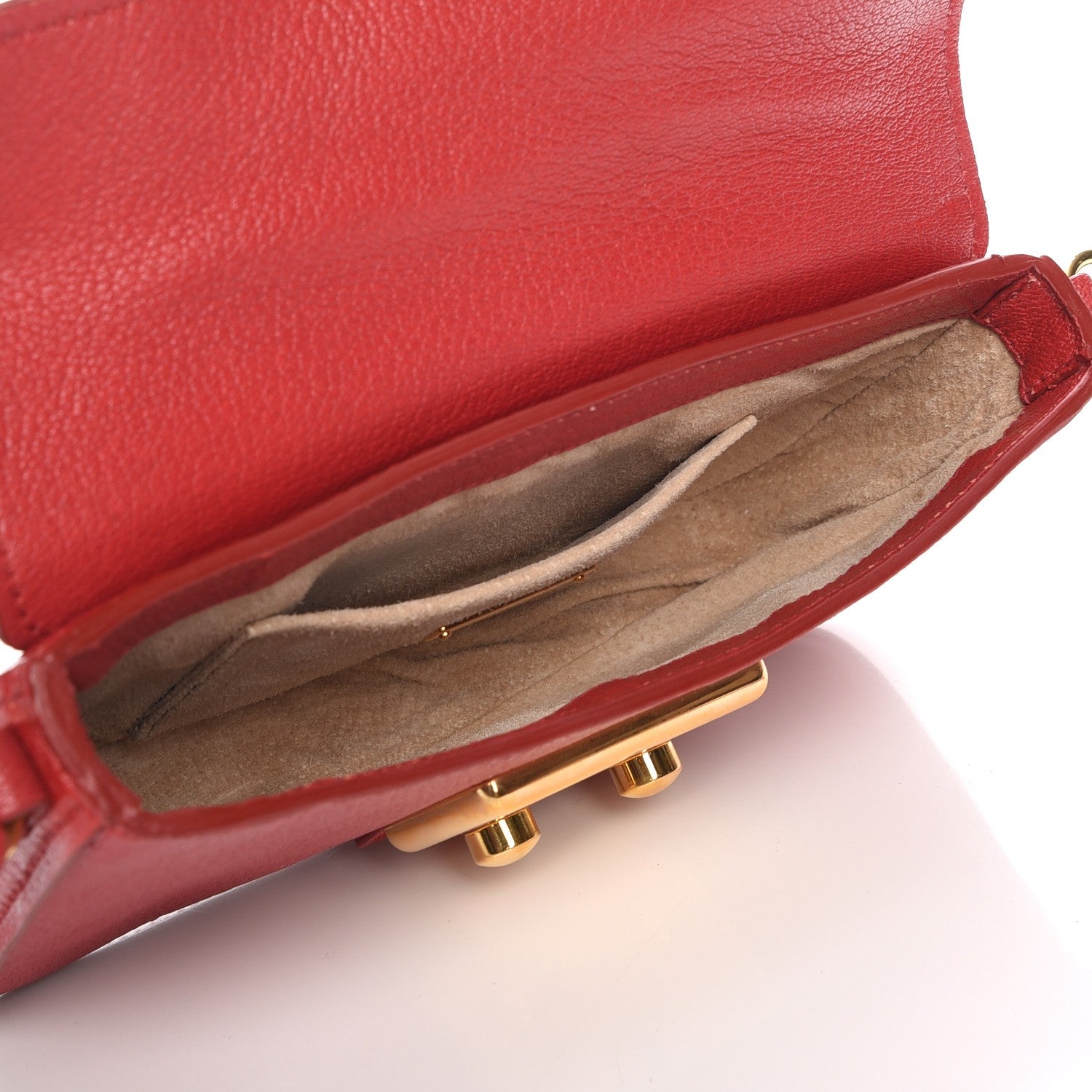 Miu Miu Goatskin Madras Crossbody Bag Rosso 5 of 8