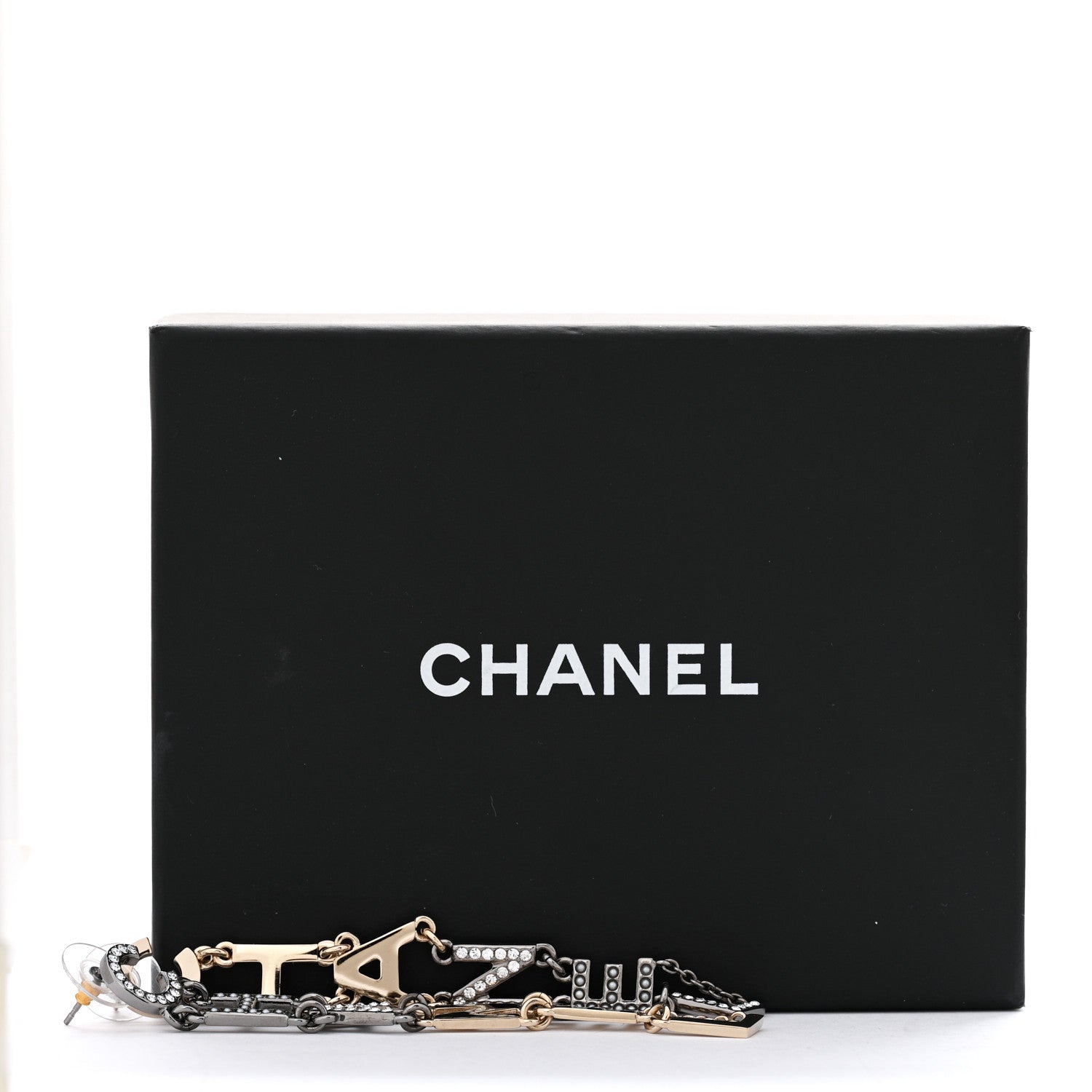 Chanel Crystal Pearl Chanel Bright Young Things Earrings Gold Ruthenium 5 of 5