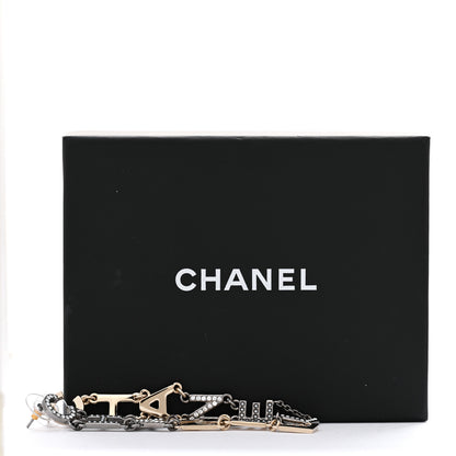Chanel Crystal Pearl Chanel Bright Young Things Earrings Gold Ruthenium 5 of 5
