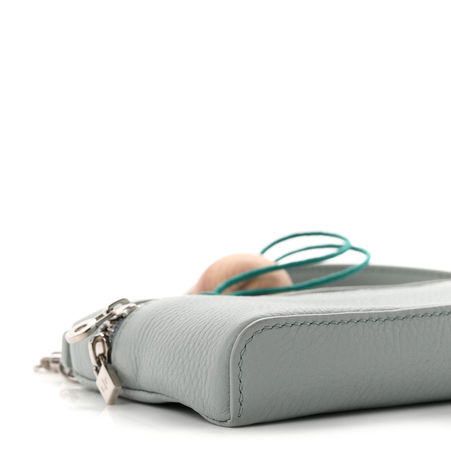 Loro Piana Grained Calfskin Extra Pocket Mini Pouch Minty Breeze 8 of 10