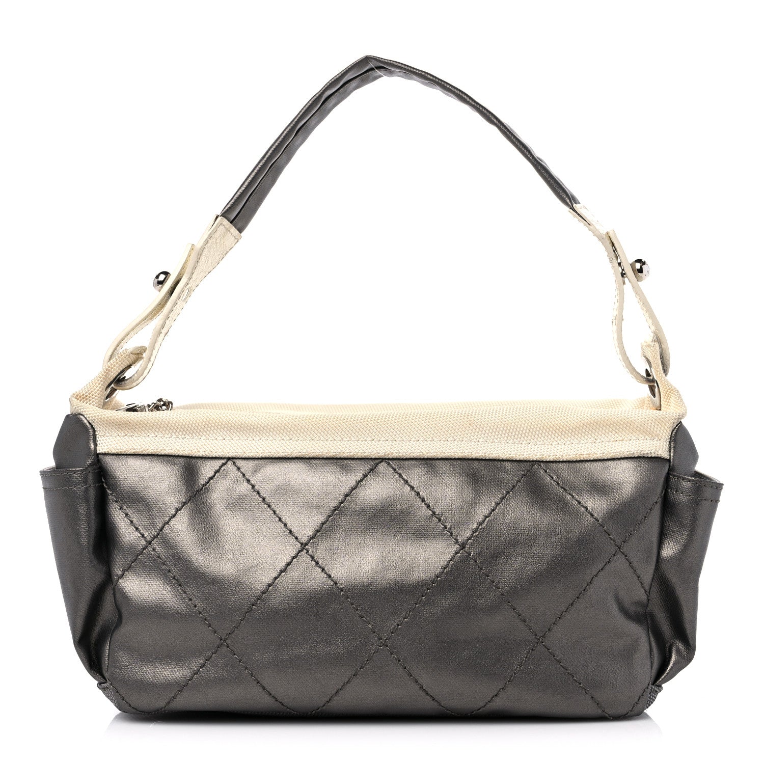 Chanel Coated Canvas Paris Biarritz Hobo Silver 1 of 18
