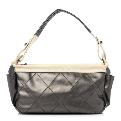 Chanel Coated Canvas Paris Biarritz Hobo Silver 1 of 18