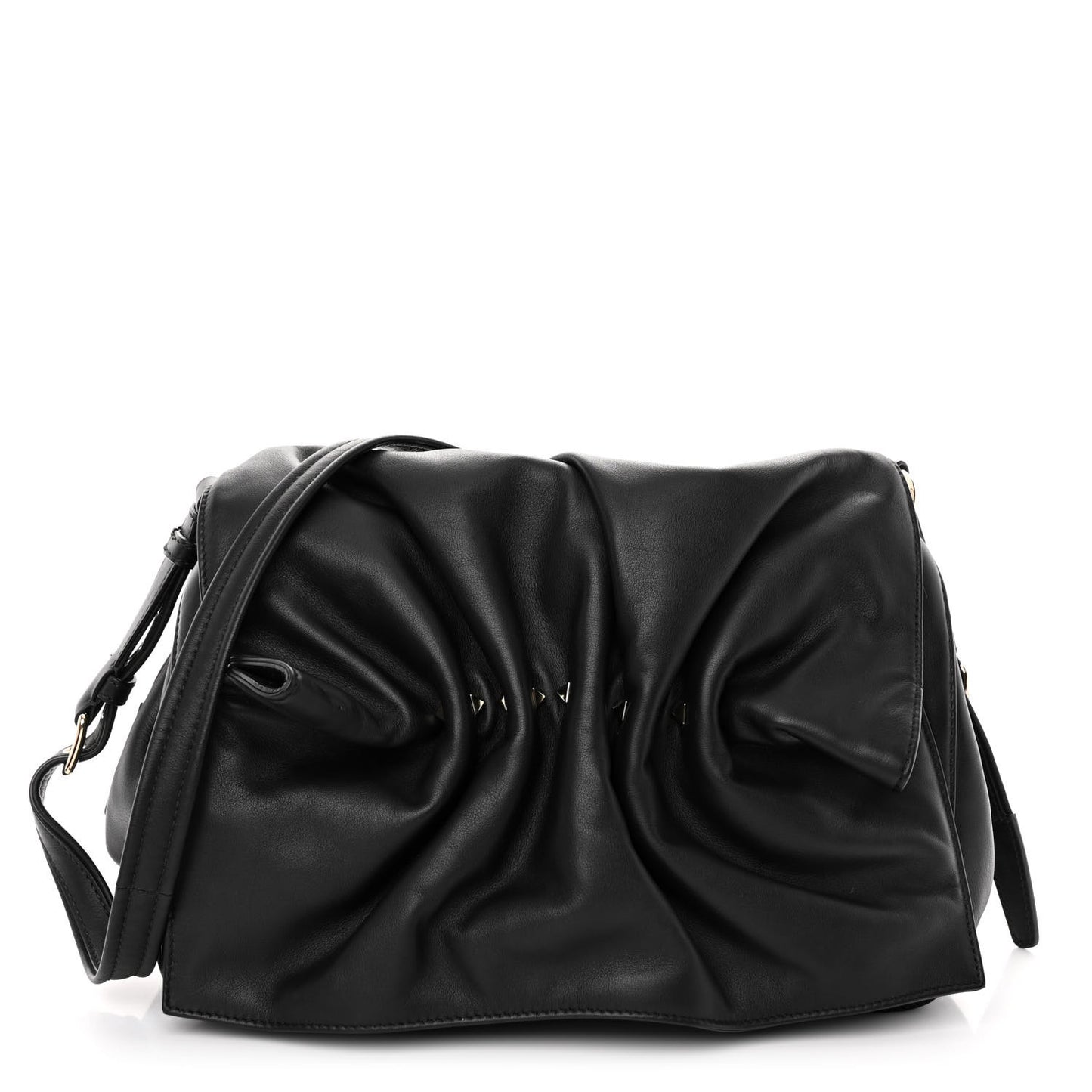 Smooth Calfskin Bloomy Crossbody Bag Black