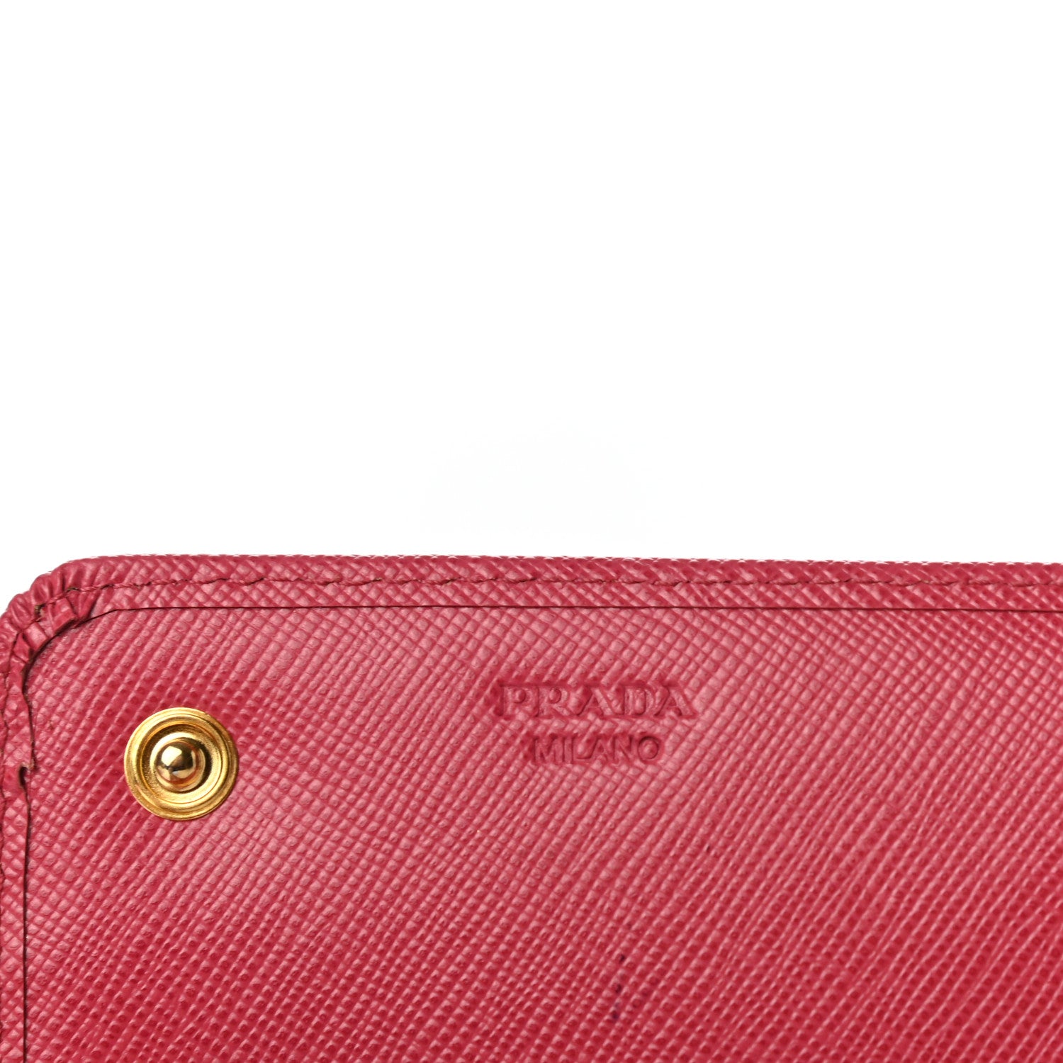 Prada Saffiano Metal Continental Flap Wallet Peonia 6 of 7