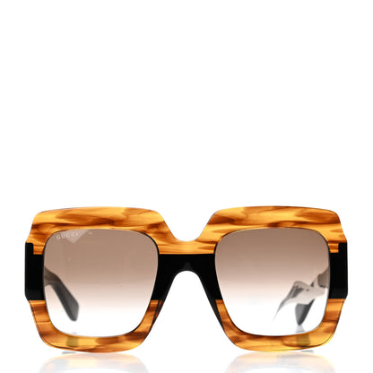 Gucci Acetate Square Frame Sunglasses GG0053S Havana 2 of 4