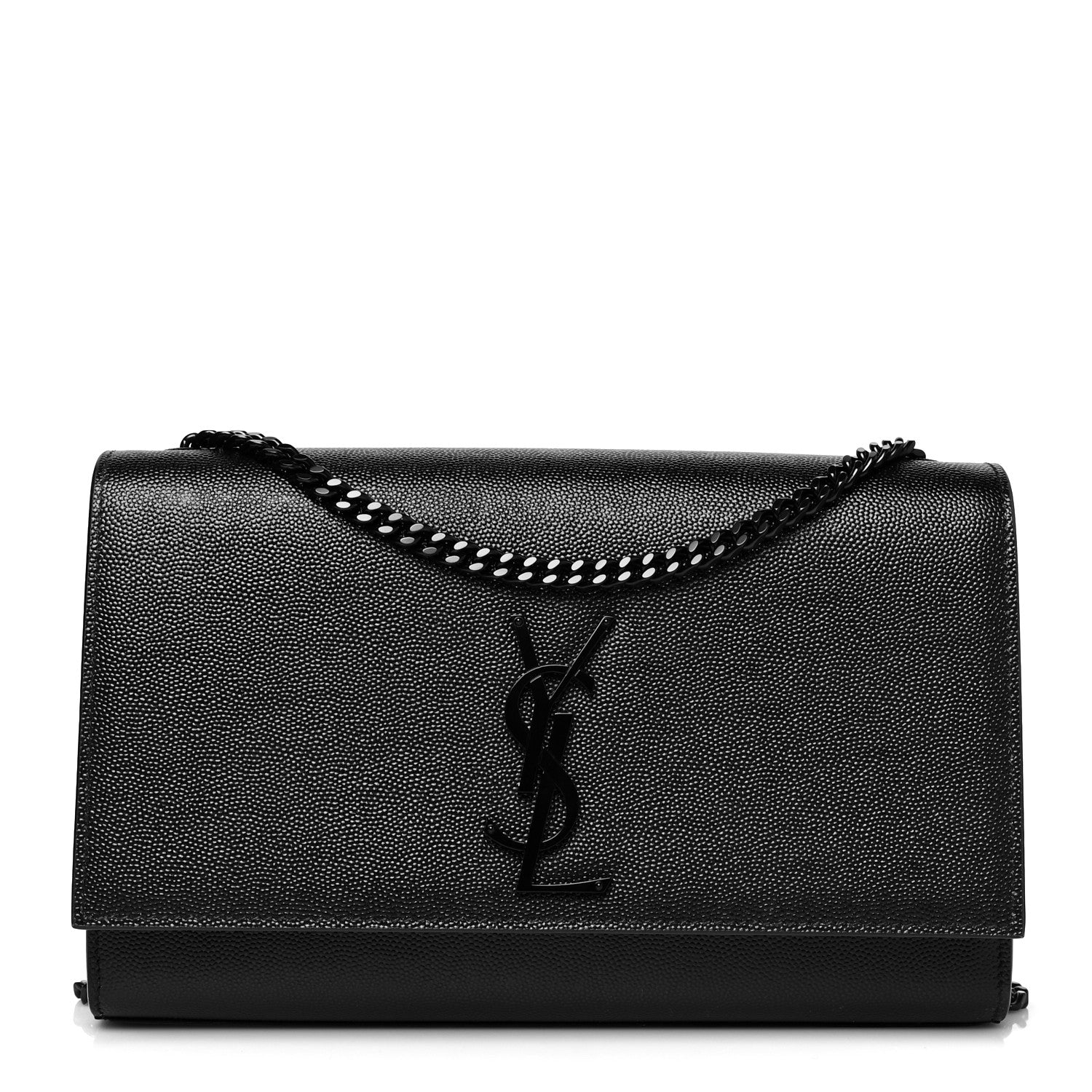 Saint Laurent Grain De Poudre Medium Classic Monogram Kate Satchel Black 1 of 10