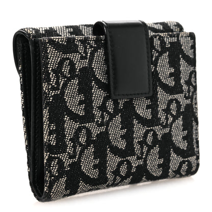 Christian Dior Monogram Compact Saddle Wallet Black 3 of 8