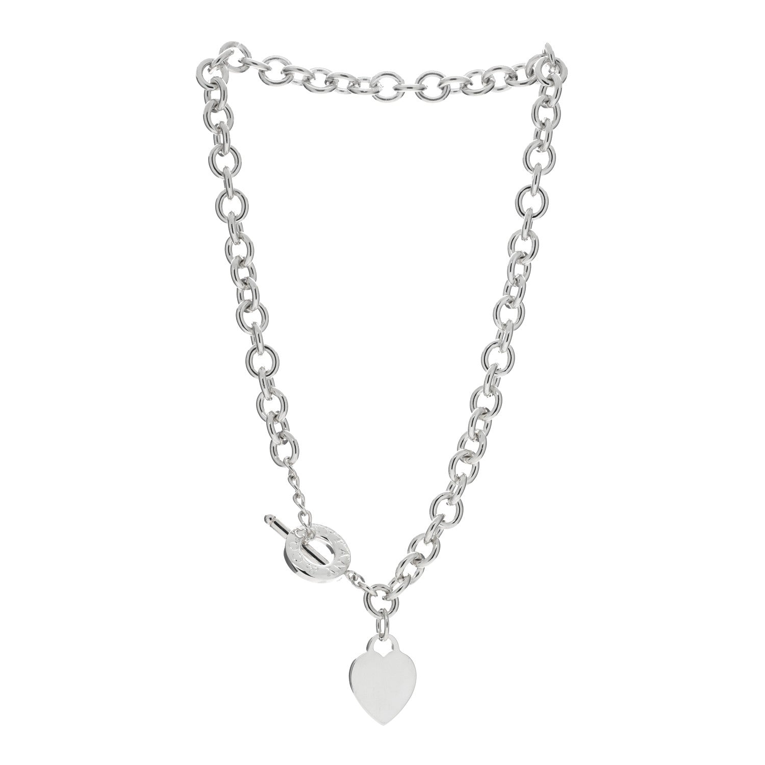 Tiffany Sterling Silver Heart Tag Toggle Necklace 2 of 4