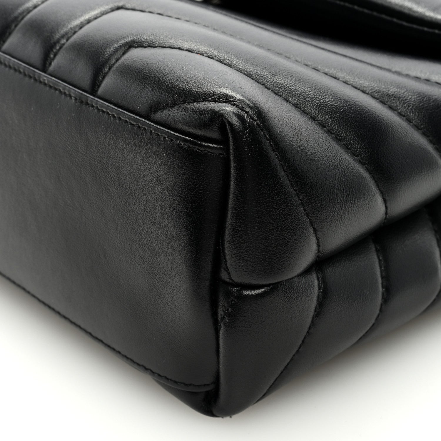 Saint Laurent Calfskin Y Quilted Monogram Monochrome Small Loulou Chain Satchel Black 8 of 8