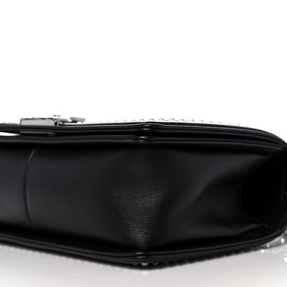 Chanel Calfskin Pearl Tweed Medium Boy Flap Black 9 of 12