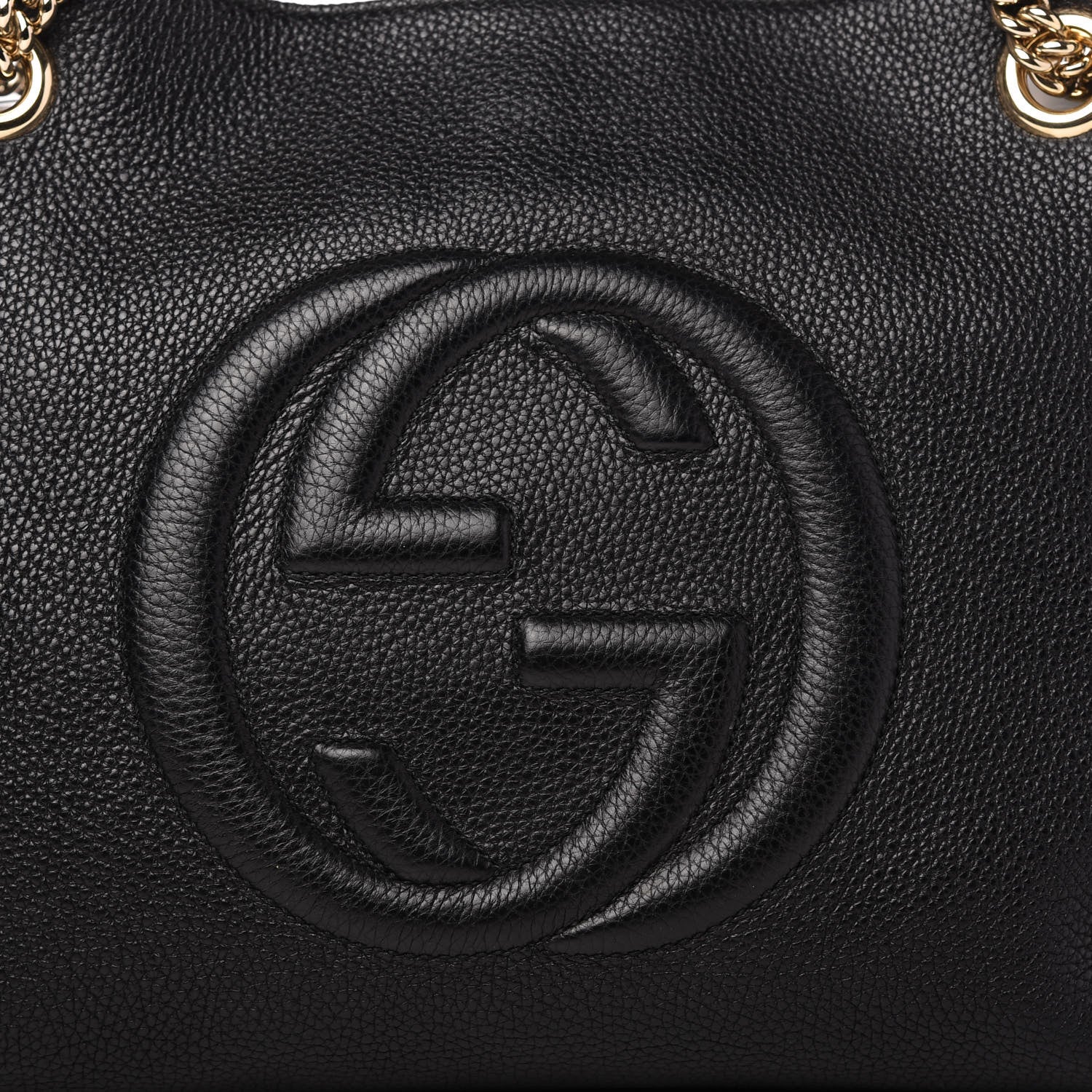 Gucci Pebbled Calfskin Medium Soho Chain Shoulder Bag Black 10 of 10