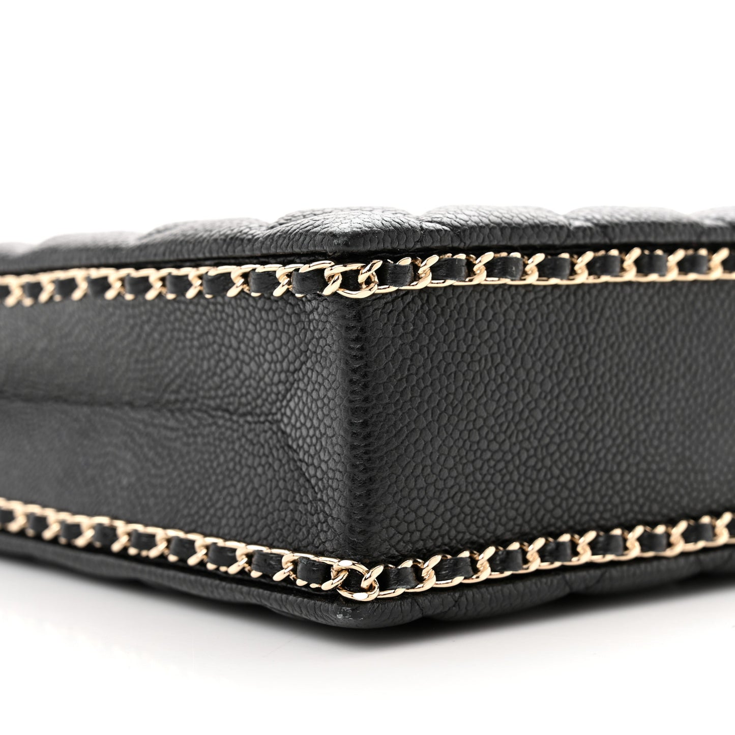 Caviar Quilted Evening Box Bag Black