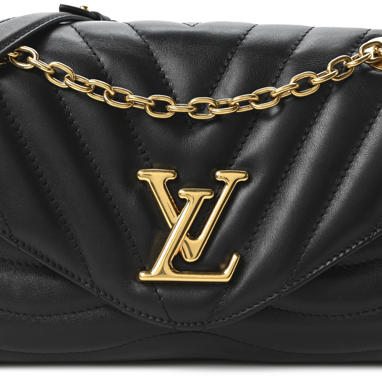 Louis Vuitton Calfskin LV New Wave Chain Bag Black 1838502