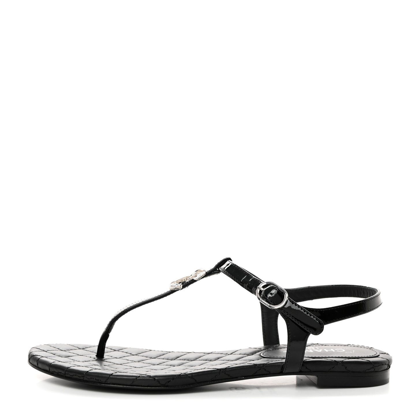Patent CC Thong Sandals 35.5 Black