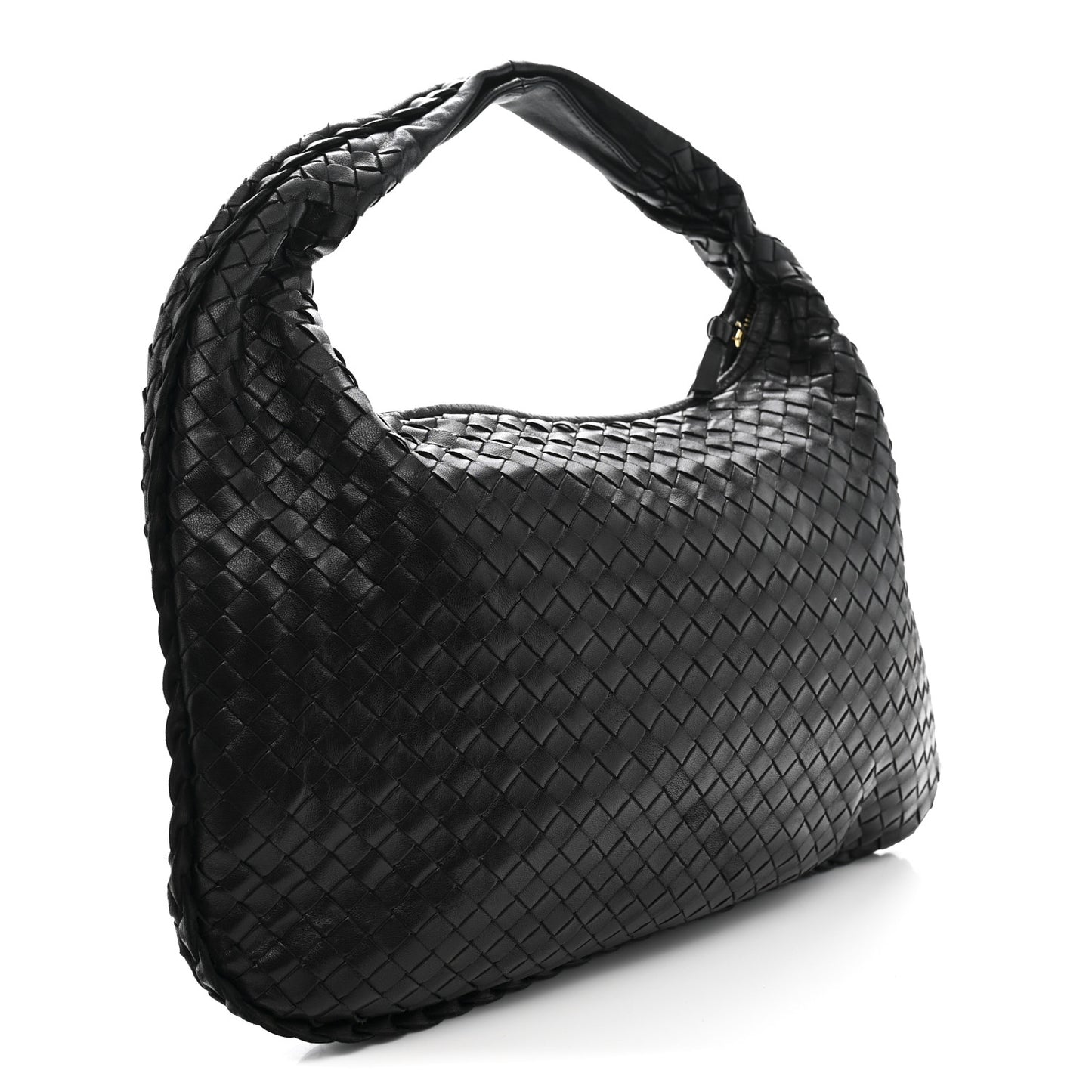 Nappa Intrecciato Medium Veneta Hobo Black