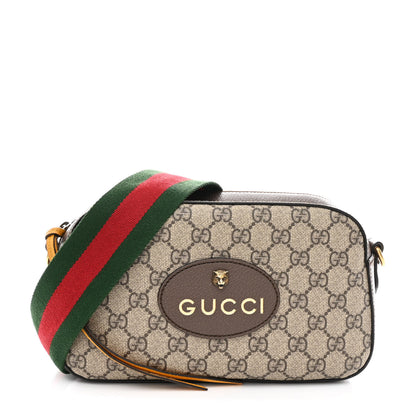Gucci GG Supreme Monogram Web Neo Vintage Shoulder Bag Beige New Acero Crop 1 of 11