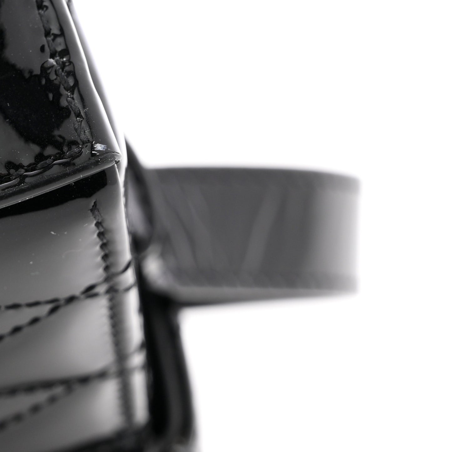 Patent Matelasse Monogram June Box Bag Black