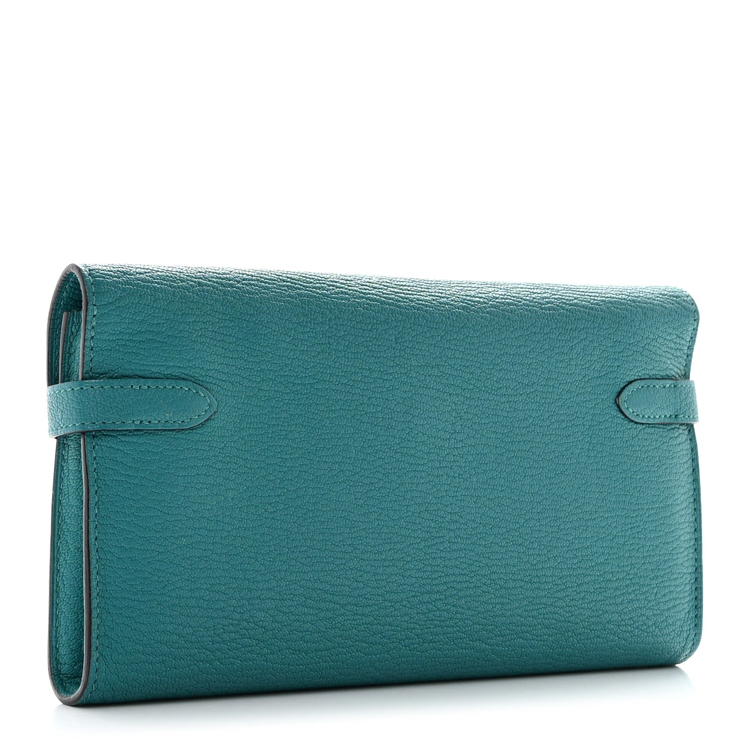 Hermes Chevre Mysore Kelly Longue Wallet Bleu Paon 3 of 11
