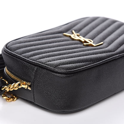 Saint Laurent Grain De Poudre Matelasse Monogram Mini Lou Camera Bag Black 8 of 11