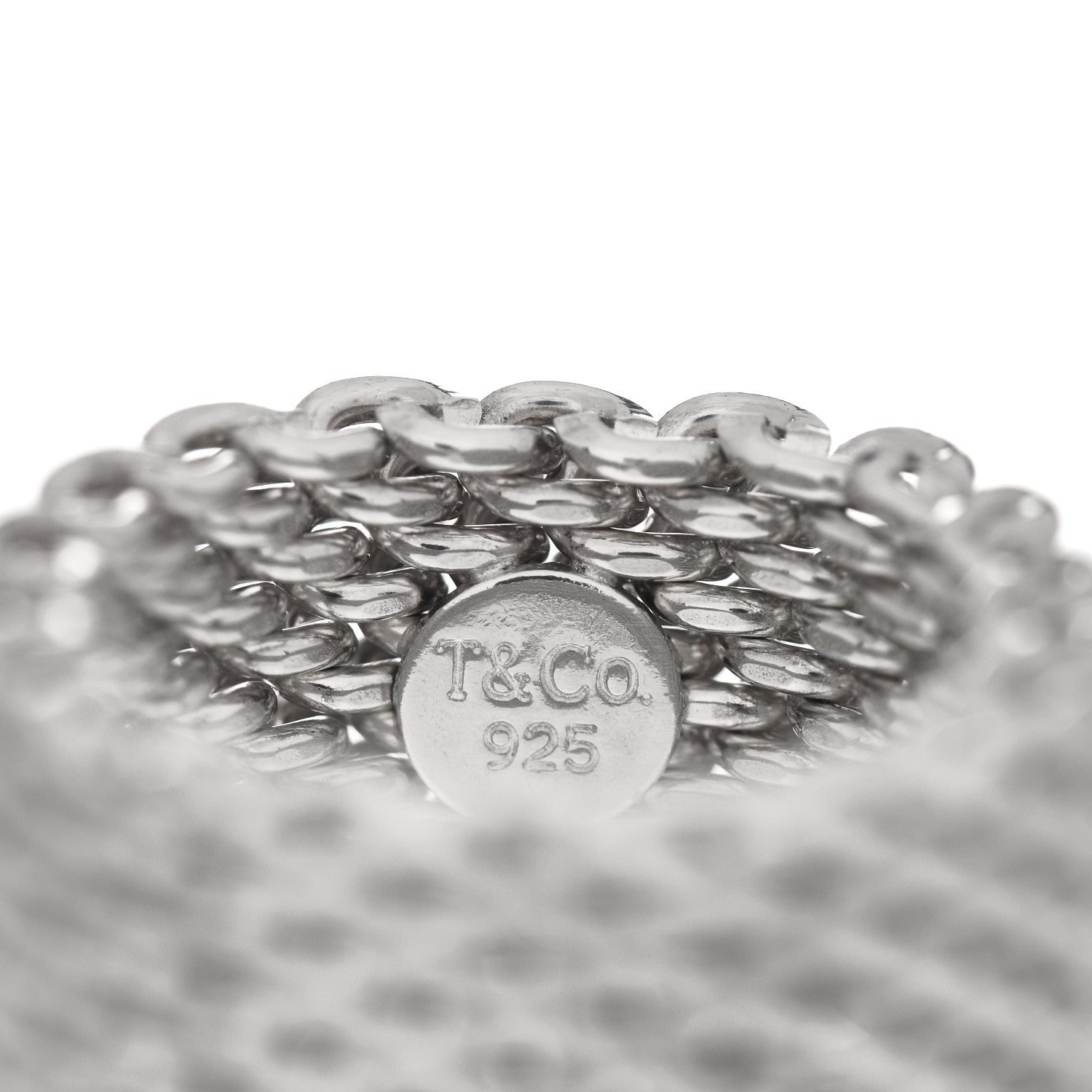 Tiffany Sterling Silver Somerset Mesh Ring 50 5.5 4 of 4
