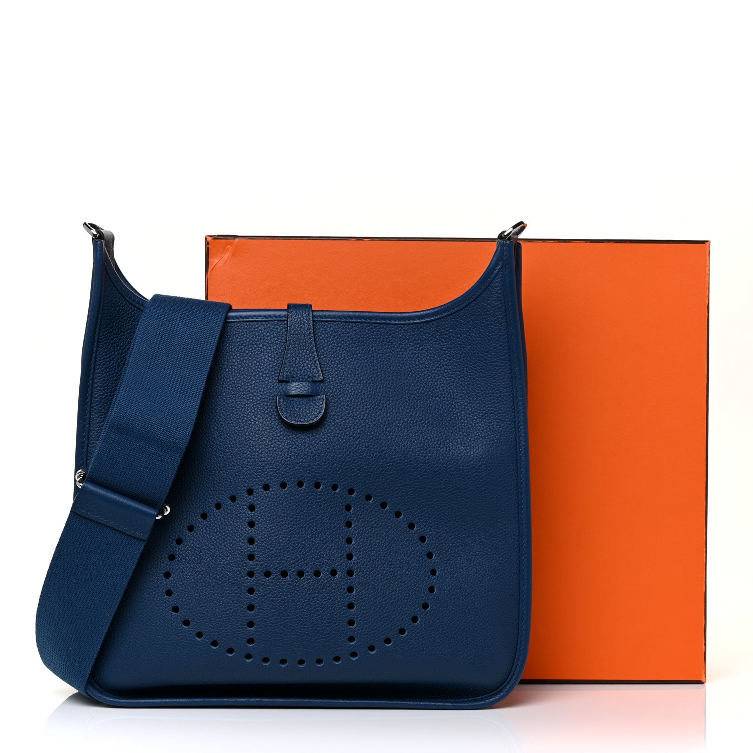 Hermes Taurillon Clemence Evelyne III PM Deep Blue 10 of 10