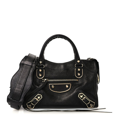 Balenciaga Chevre Gold Metallic Edge Hardware Mini City Black 1 of 11