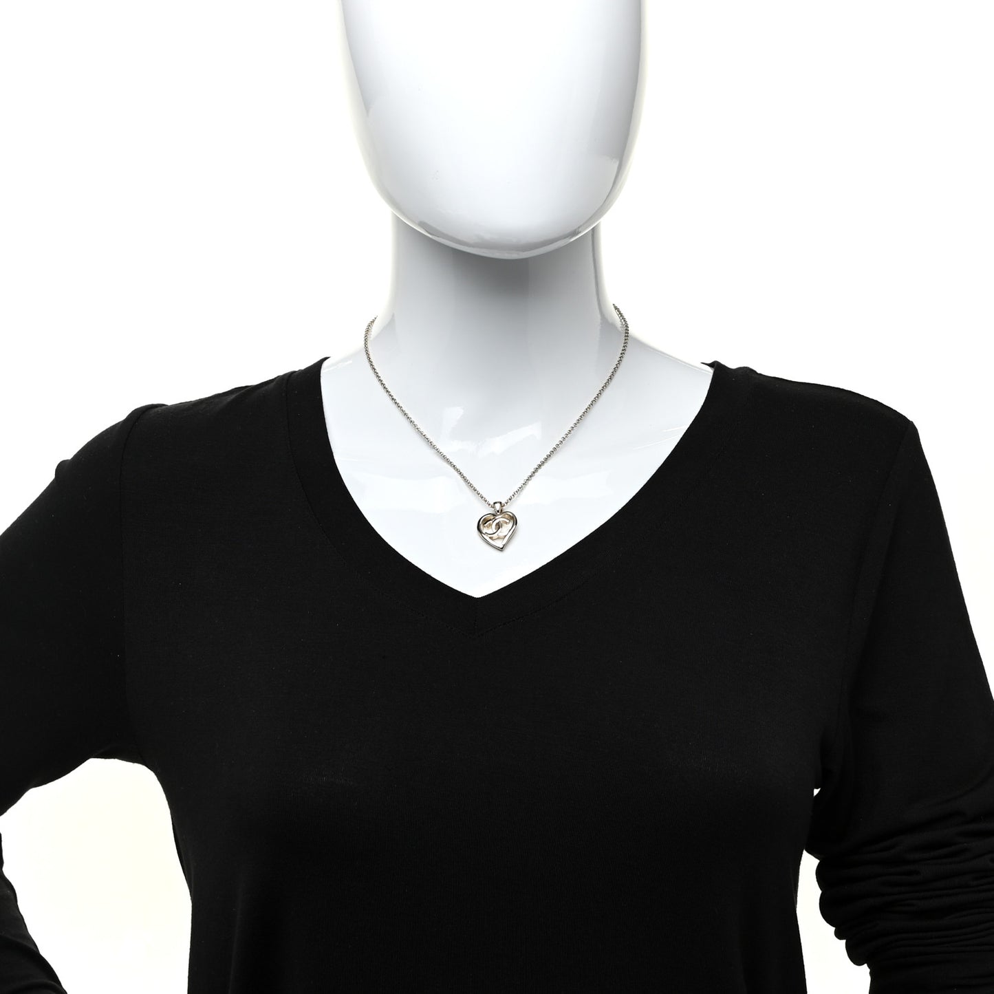 CC Heart Chain Pendant Necklace Gold