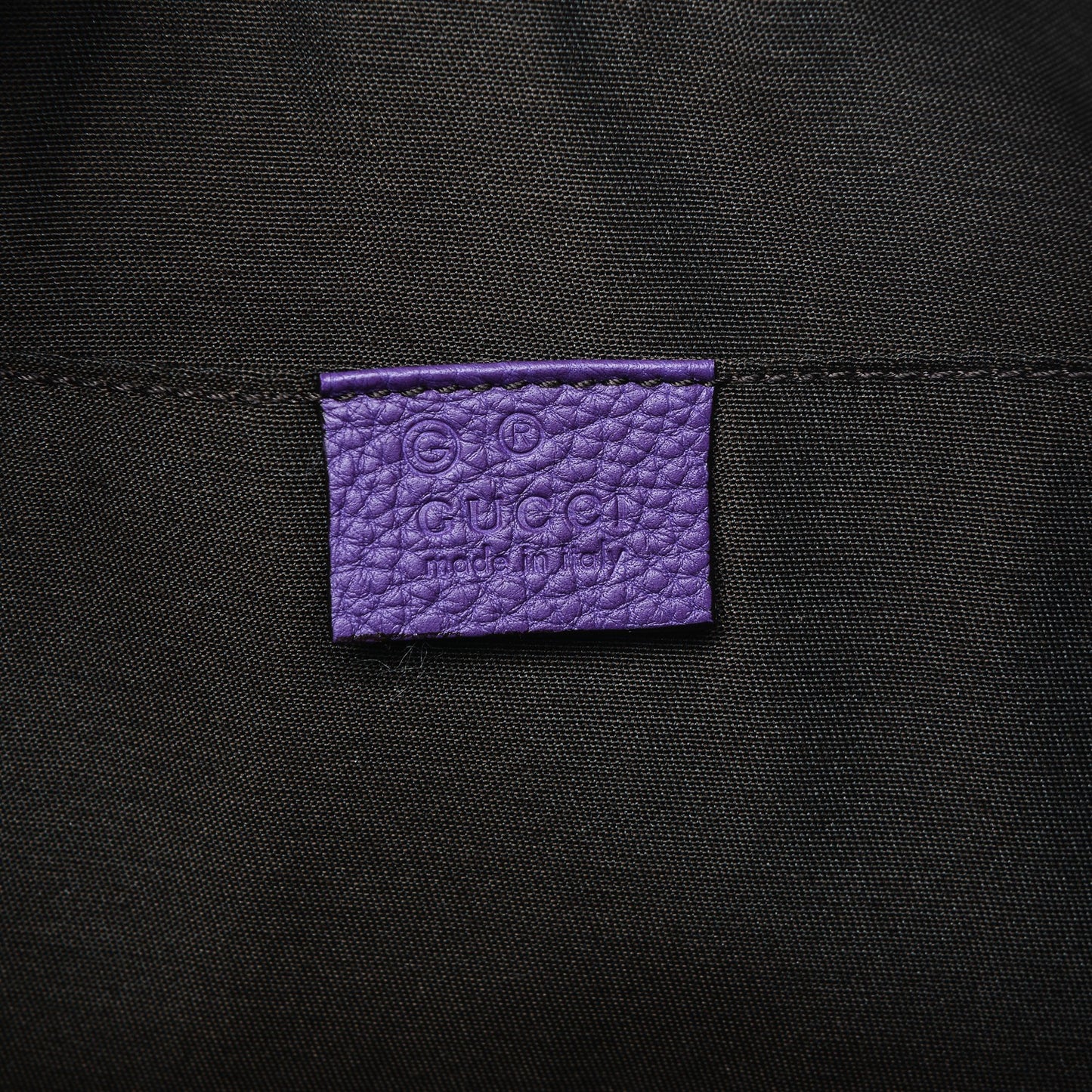 Pebbled Calfskin Large Bamboo Clutch Purple