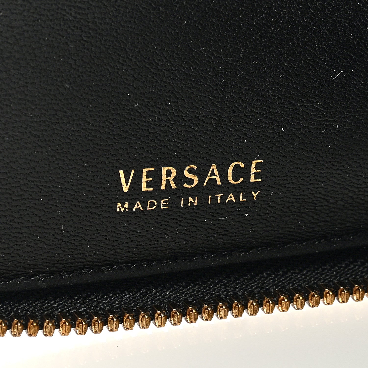 Versace Nappa Quilted Tribute Compact Zip Around Wallet Black 6 of 6