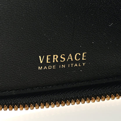 Versace Nappa Quilted Tribute Compact Zip Around Wallet Black 6 of 6