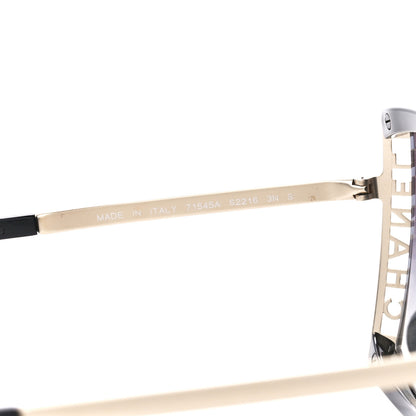 Chanel Acetate Metal Logo Square Sunglasses 71545A Black Gold 5 of 8