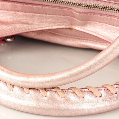 Balenciaga Metallic Agneau Classic Silver Hardware S City Sparkle Pale Rose 8 of 16