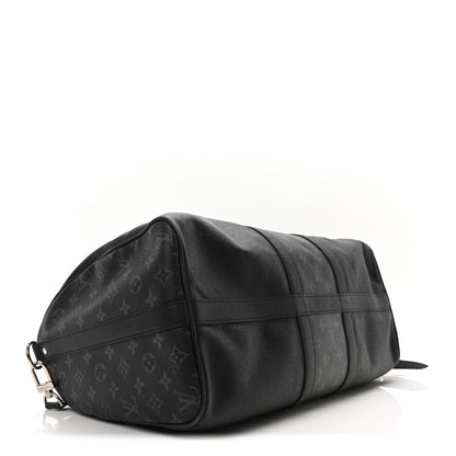Louis Vuitton Taiga Monogram Eclipse Keepall Bandouliere 50 Black 4 of 9