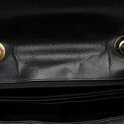 Chanel Caviar Vertical Quilted Jumbo Single Flap Black 9 of 14